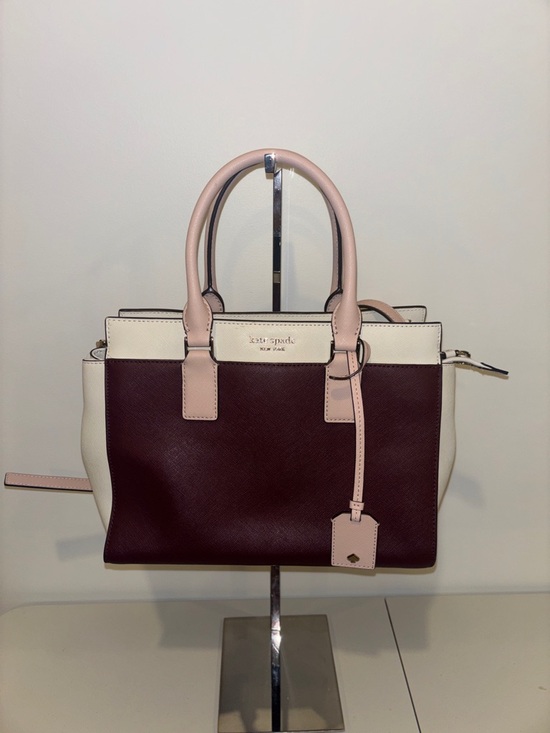 kate spade Handbags - kate spade Colorblock Satchel in Burgundy, Blush & Cream